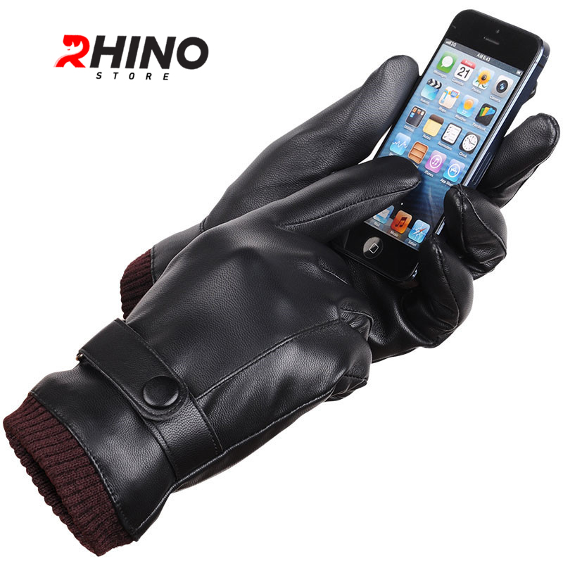 Găng tay da nam nữ chống nước cảm ứng điện thoại Rhino G903 Găng tay đi xe máy lót nỉ Siêu Ấm