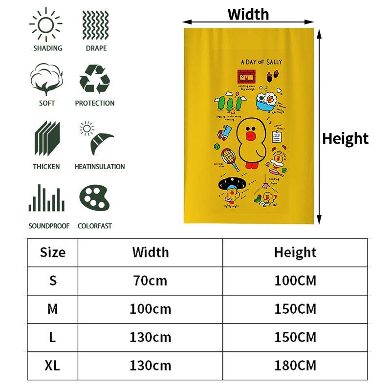 Rèm Cửa In Họa Tiết Hoạt Hình Dễ Thương Dùng Trang Trí Nhà Bếp / Phòng Ngủ