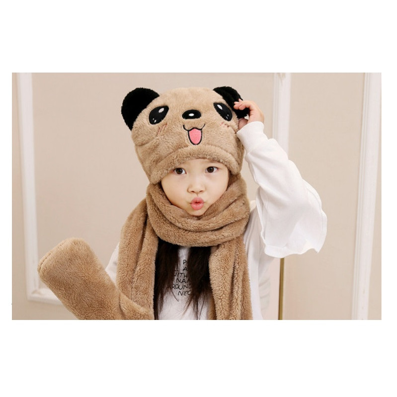 Mũ gấu xám vải nhung Cotton cho các bé trai và bé gái