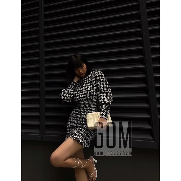 Đầm body ôm chân caro ( ảnh shop chụp)