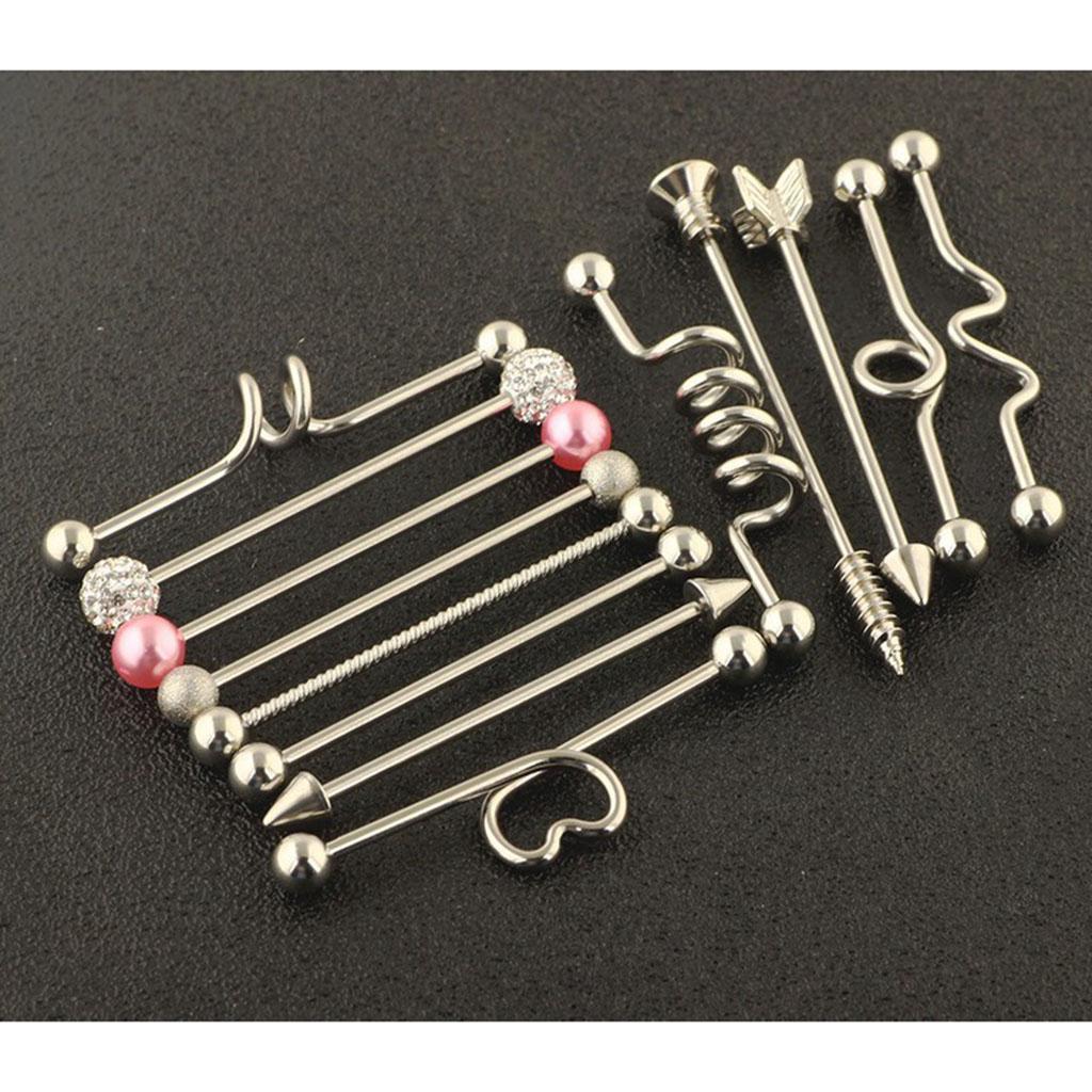 Stainless Steel Industrial Barbell Earrings
