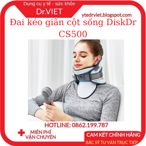 Đai kéo giãn cột sống cổ DiskDr. CS500 Hàn Quốc - Hỗ trợ cột sống, giúp giảm đau hiệu quả