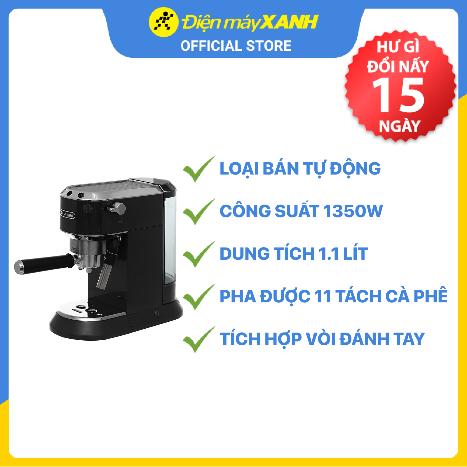 Máy pha cafe Delonghi EC785.GY - Hàng Chính Hãng