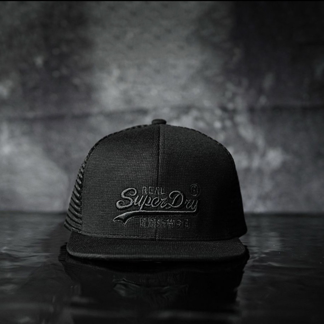 [ Miễn ship / giảm giá ] MŨ NÓN LƯỠI TRAI NAM NỮ SNAPBACK VÀNH PHẲNG SUPER DRY CÁ TÍNH- màu đen