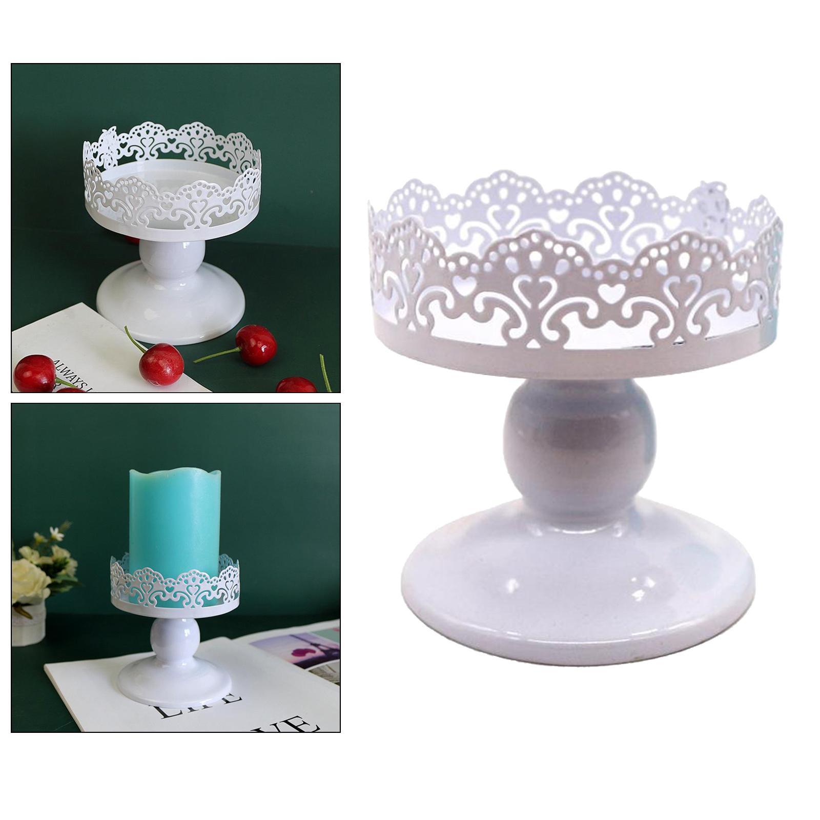 Iron Cake Stand Round Pedestal Dessert Holder Cupcake Display Rack