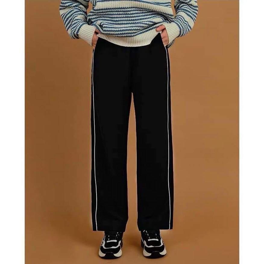 Quần Ống Suông Rộng Nam Nữ Track Pant Kẻ Sọc ullzang - Trouser line