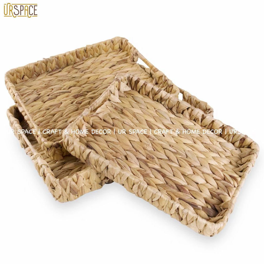 Khay bánh lục bình chữ nhật URSPACE trang trí decor bếp phong cách mộc mạc đơn giản / RECTANGLE HYACINTH TRAY