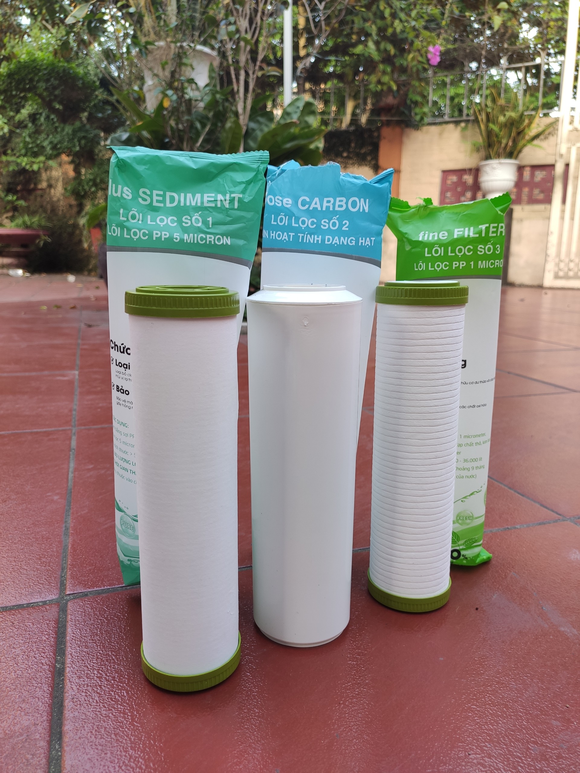 Bộ 3 LÕI LỌC NƯỚC số 1,2,3 lõi lọc thô dùng cho máy lọc nước R.O gia đình