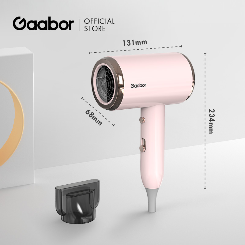 Máy sấy tóc ion âm Gaabor GHD-N1000D công suất 1000W sấy nhanh 2 chiều nóng lạnh độ ồn thấp 3 chế độ nhiệt bảo vệ tóc - Hàng chính hãng