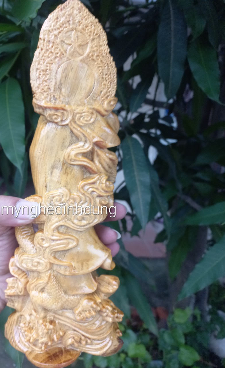 Tượng phật mẹ quan âm bồ tát hàng long bằng gỗ huyết long quá  đẹp kt cao 30×10×9cm