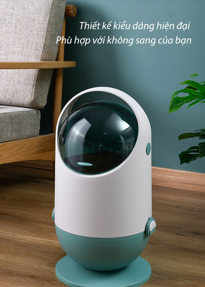 Thùng rác gia đình dễ thương Space Capsule Shaped Trash Can 20L