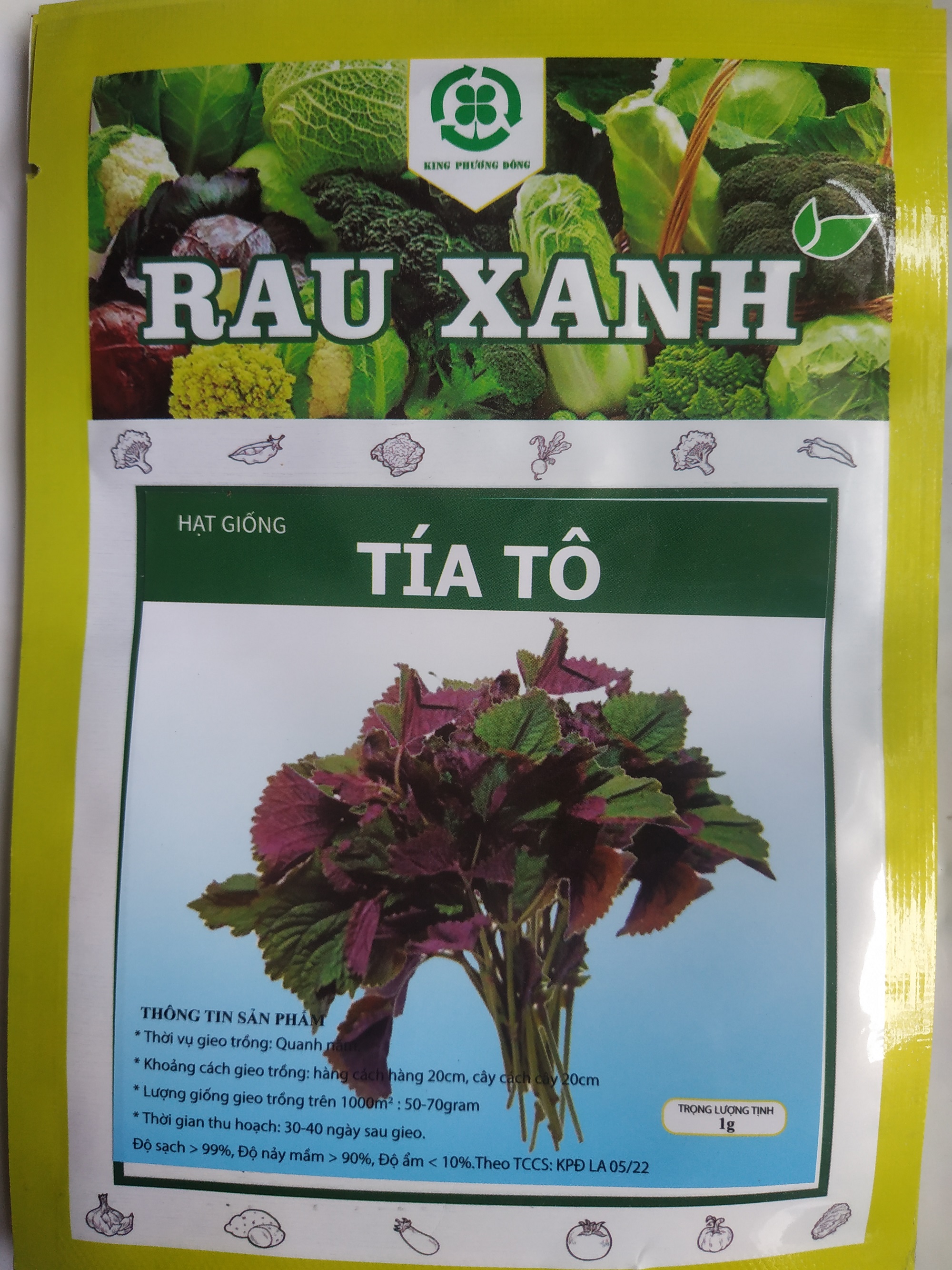 Combo 5 gói Hạt giống TÍA TÔ - gói 1 gram