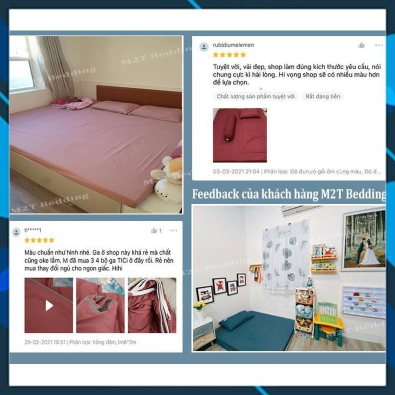 - Bộ grap giường và vỏ gối Cotton Tici Bedding, ga gối Cotton thun lạnh Hàn Quốc đủ size drap nệm