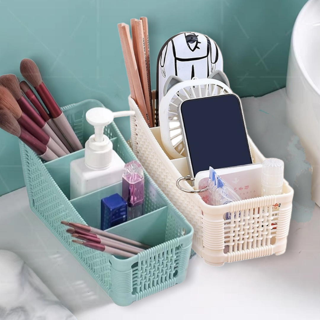 Khay tiện ích 4 ngăn Hàn quốc cao cấp kệ khay đựng bút đựng mỹ phẩm đa năng