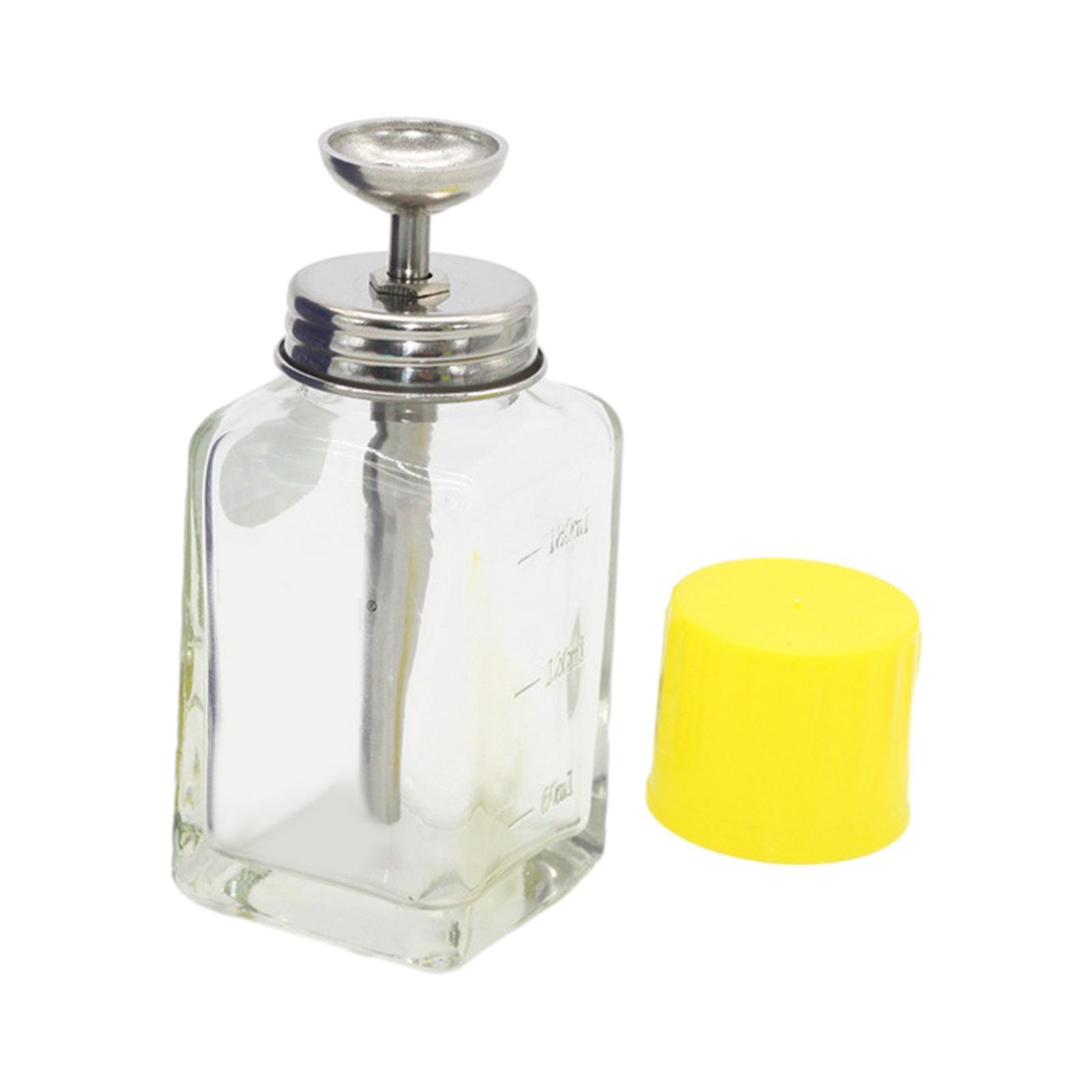 Glass Bottle, Glass Pump Dispenser Bottle, Press Type Liquid Pump Dispenser, for Manicure Store