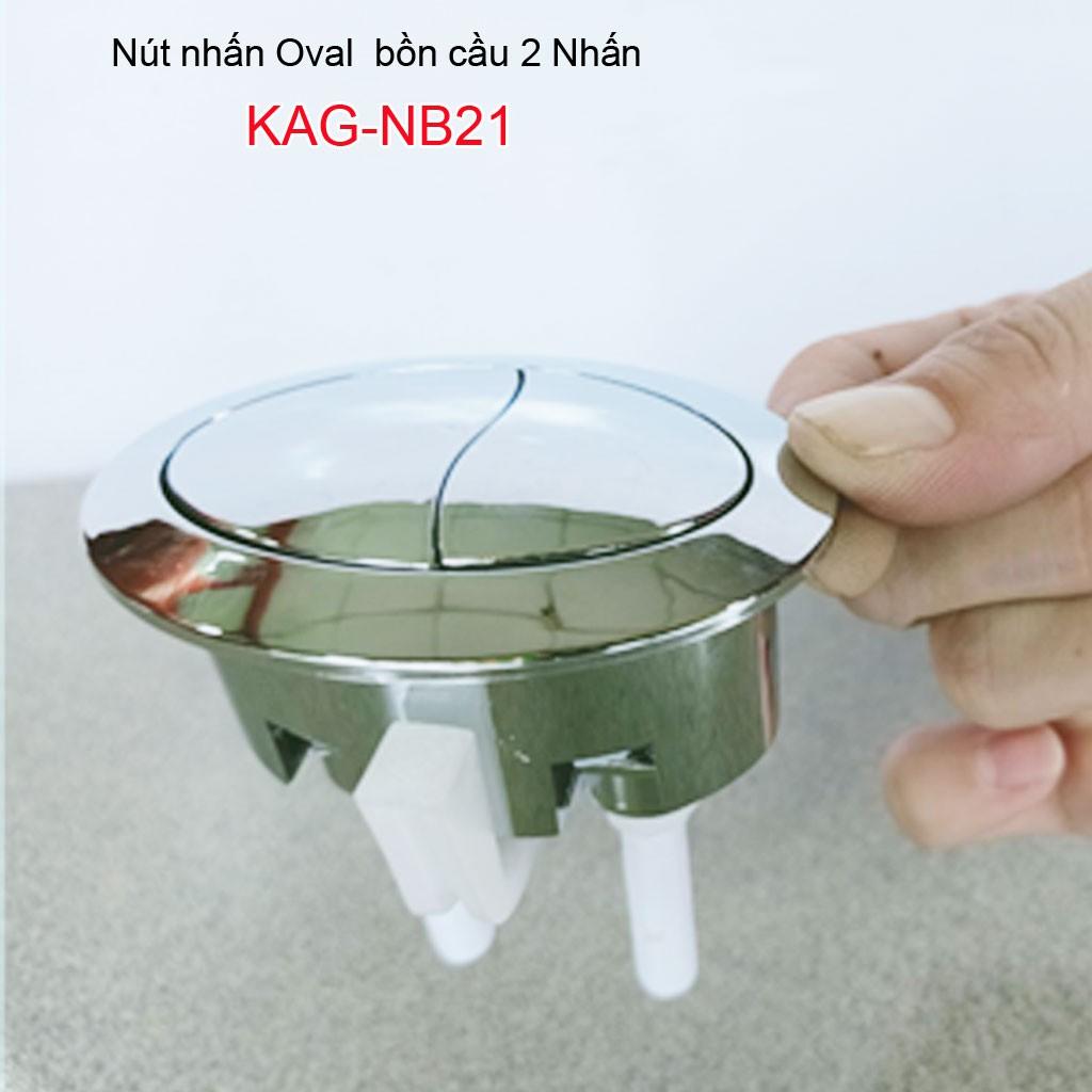 Nút 2 nhấn xả bồn cầu, nút nhấn cầu xả 2 nhấn oval, nút xả cầu  Kace KAG-NB21