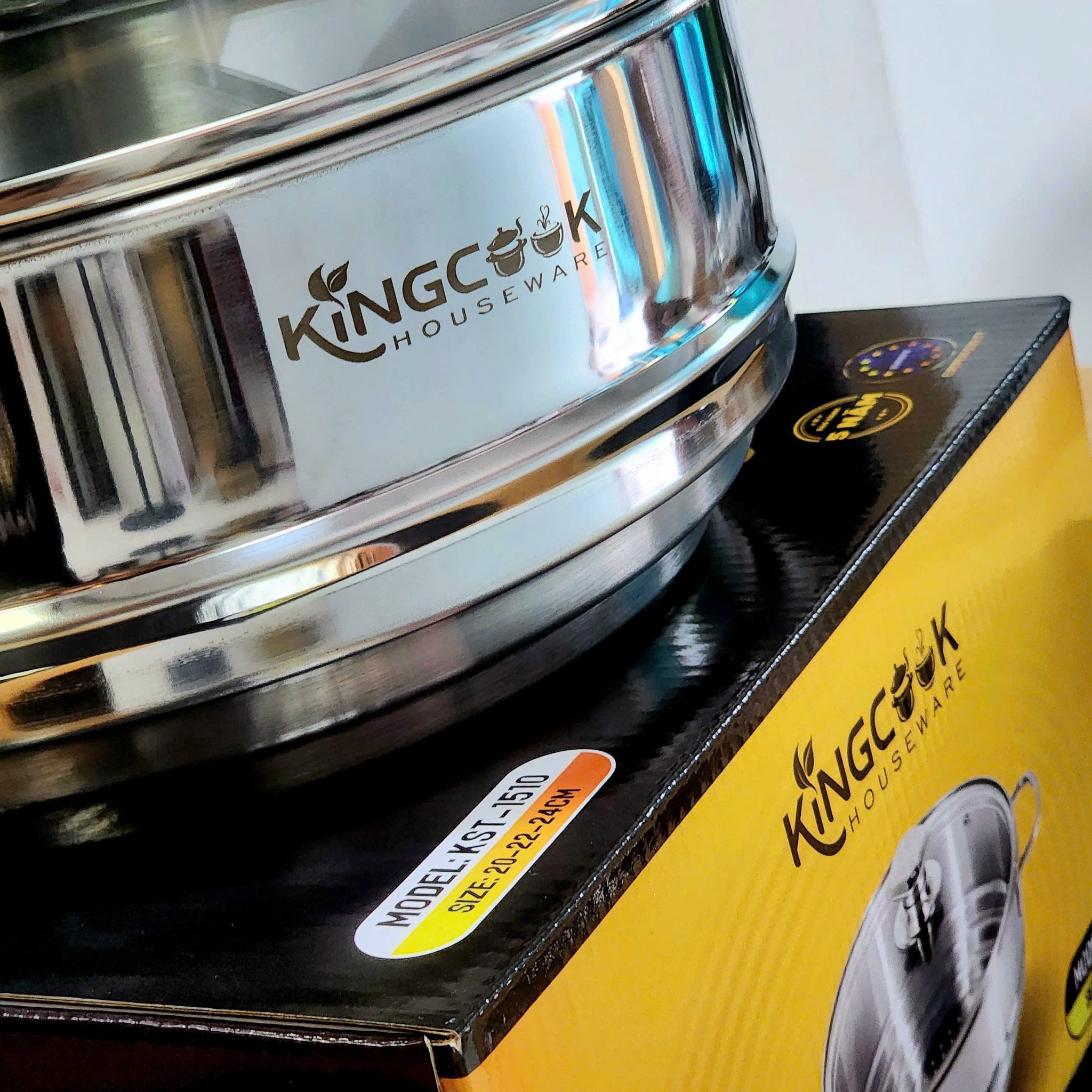 Xửng hấp Inox đa năng KingCook 3 tầng 20-22-24cm kèm vung kính