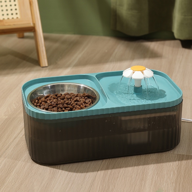 Máy Lọc Nước Hình Bông Hoa - Kèm Bát Ăn Cho Chó Mèo - Mie Petshop