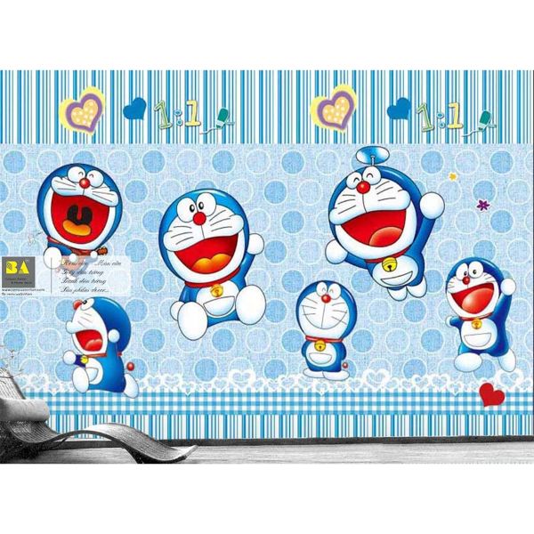 Tranh dán tường 3d Doremon - ép kim sa - có sẵn keo