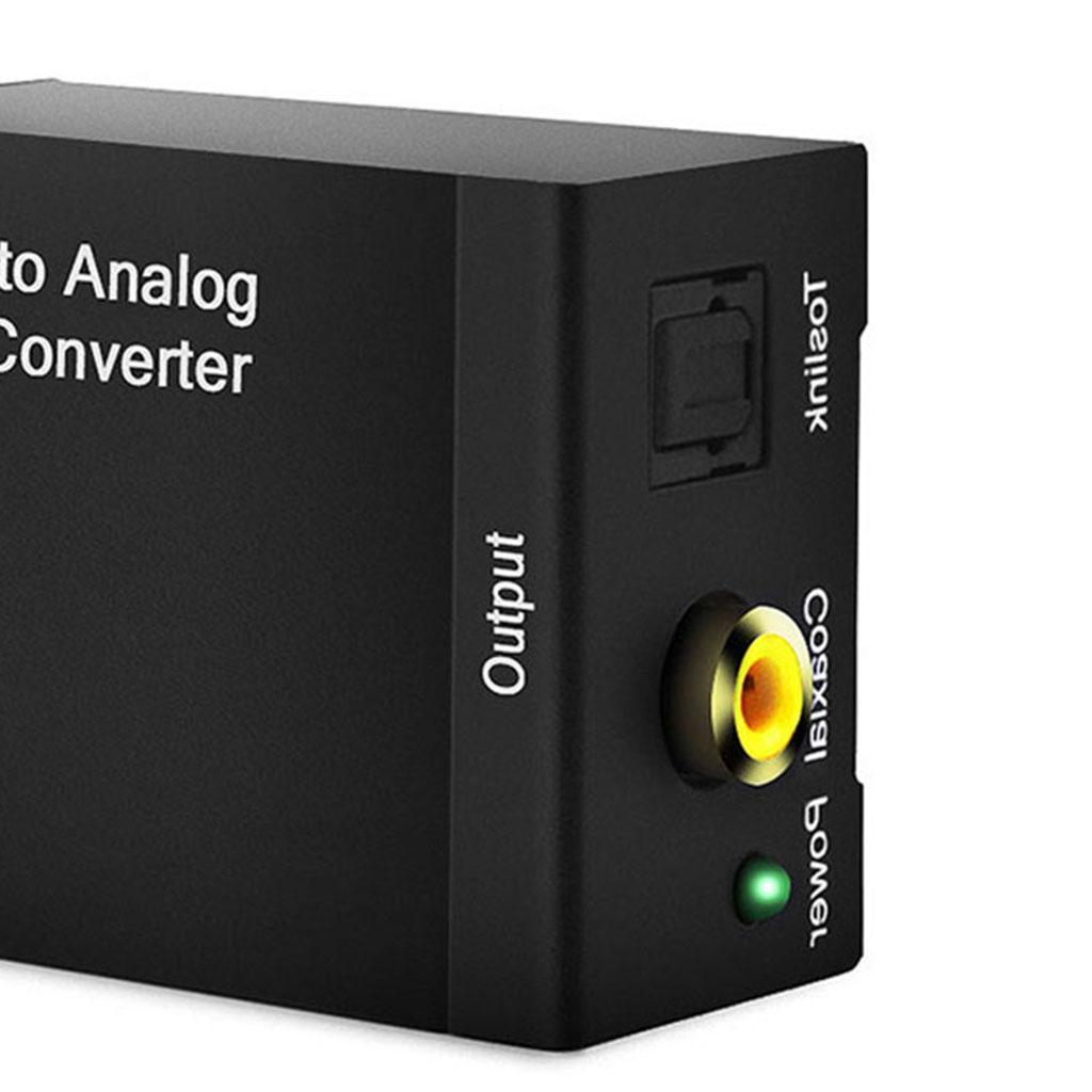 Digital Optical Toslink SPDIF Coax To Analog RCA L/R Converter Adapter Black