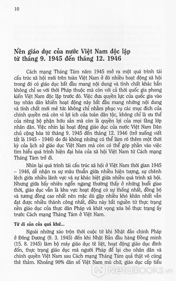 TƯ LIỆU VỀ GIÁO DỤC VIỆT NAM - Từ Tháng 9. 1945 Đến Tháng 12. 1946 (Bìa Cứng)