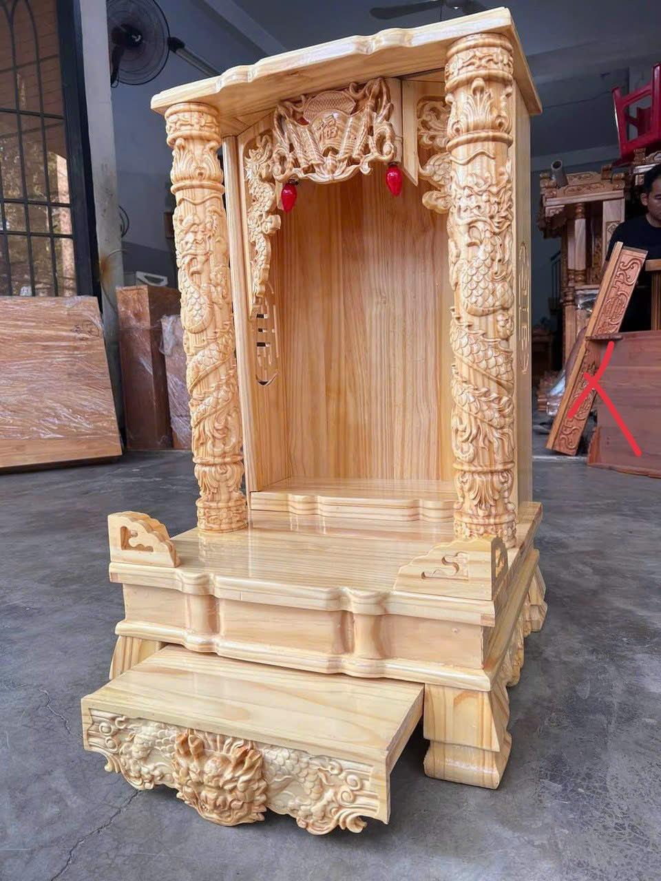 Ban Thờ Thần Tài Gỗ Thông, bàn thờ ông địa gỗ