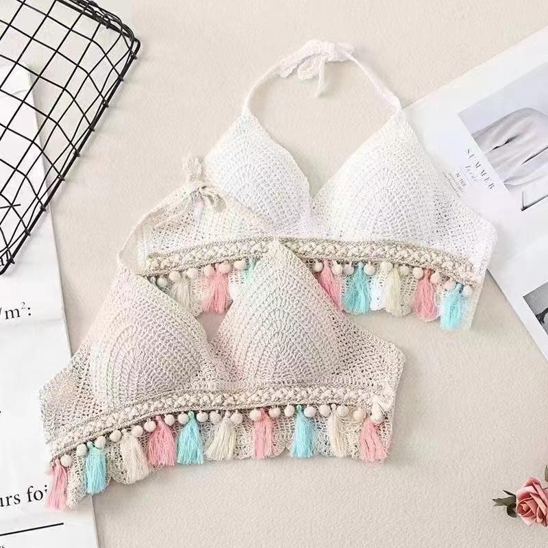 Áo bra len móc bikini đi biển đồ bơi mùa hè 2023