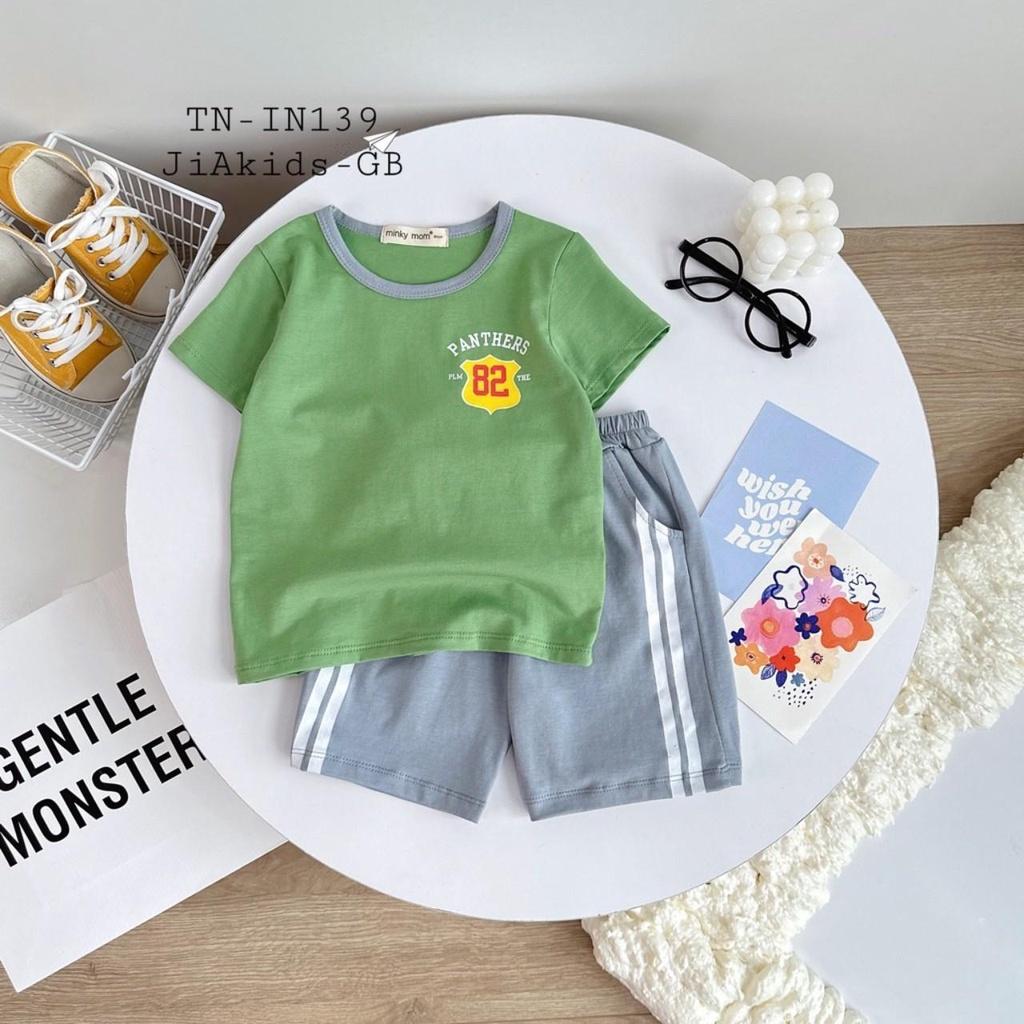 Đồ Bộ Bé Trai Bé Gái Tay ngắn Minky Mom, Quần áo trẻ em vải COTTON mềm mịn thoáng mát an toàn cho bé NN42