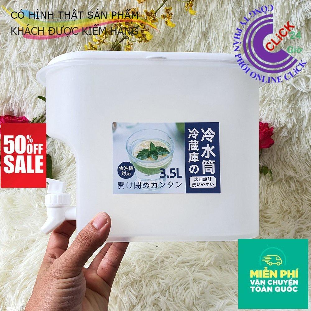 Bình Đựng Nước 3.5L Có Vòi Rót Nhựa Cao Cấp An Toàn Sức Khỏe - Hàng Xuất Nhật