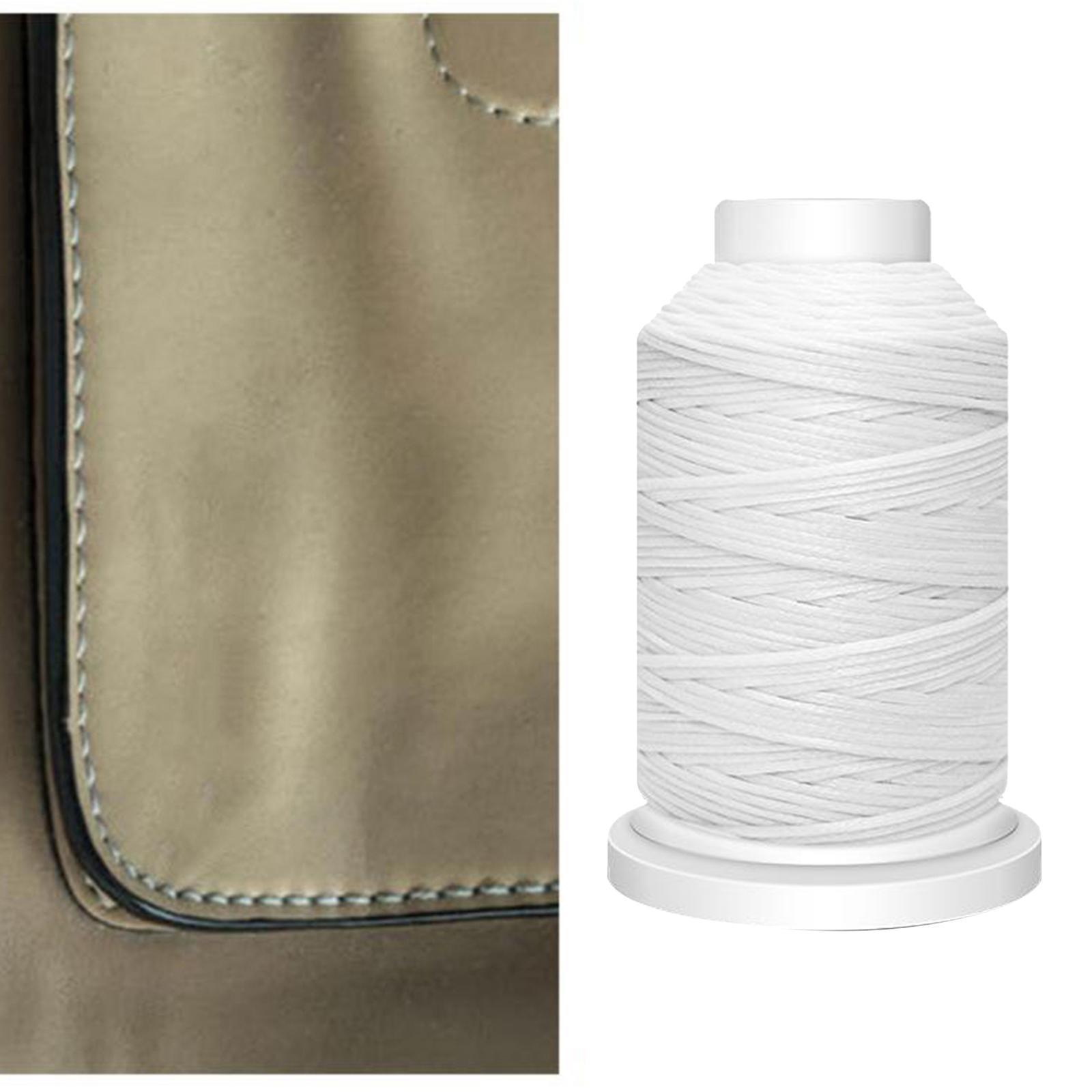 Waxed Thread Polyester Cord for Sewing Stitching Leather Craft White
