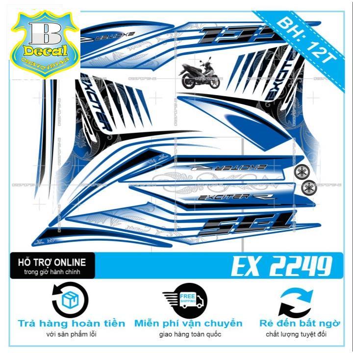 Tem rời dành cho EX 2011 HOA VĂN TRẮNG XANH GP