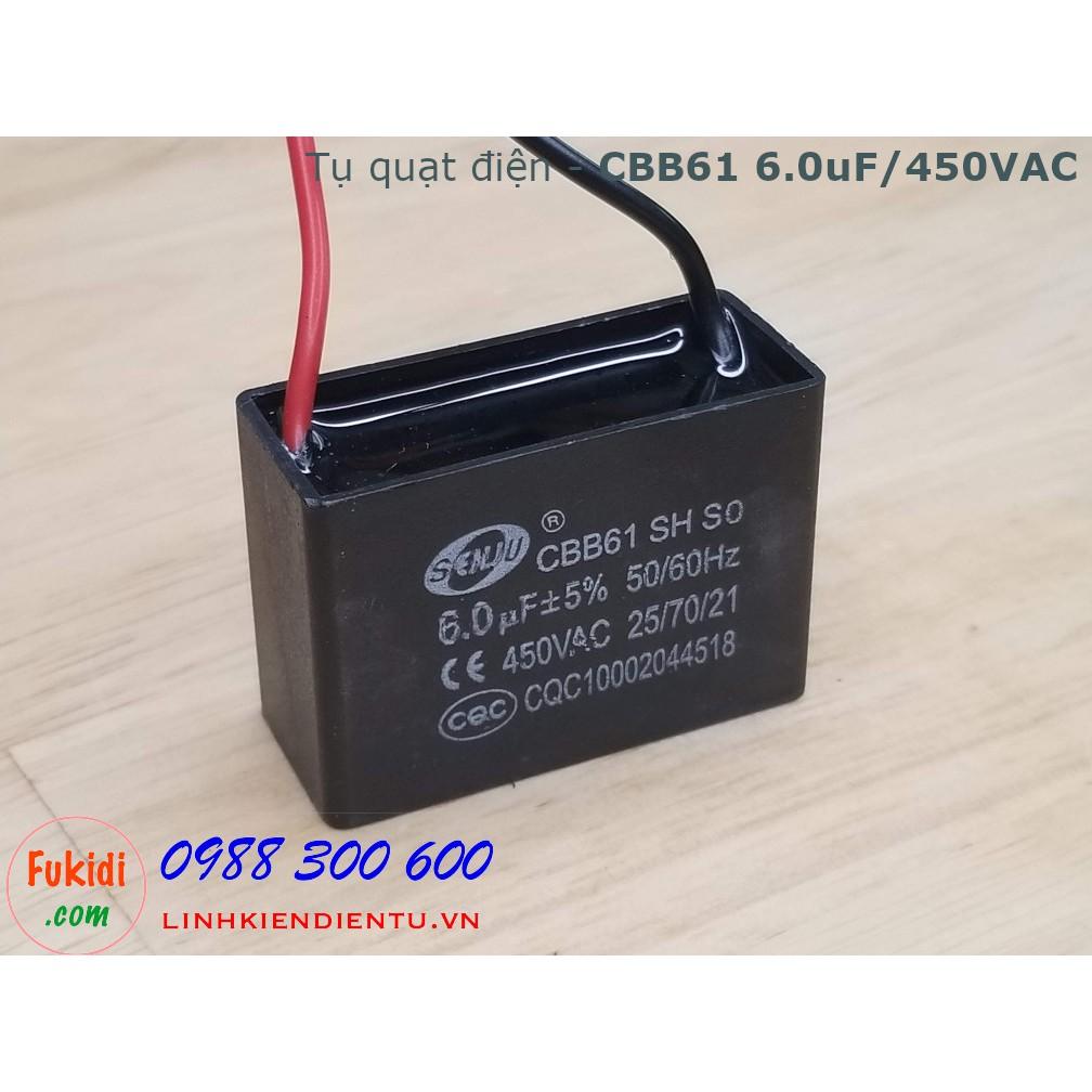 Tụ quạt điện CBB61 trị số từ 6.0uF đến 20uF/450V