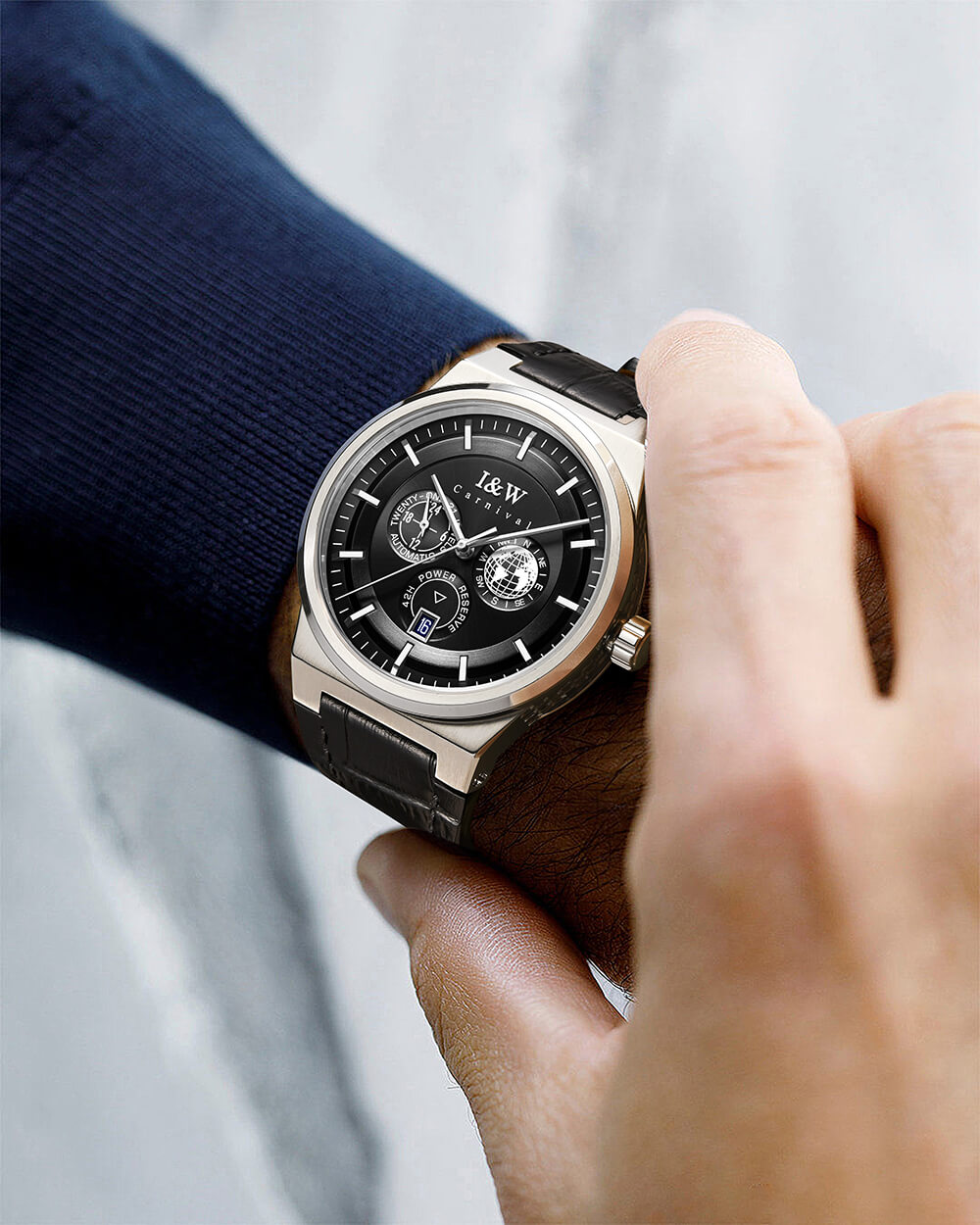Đồng hồ nam chính hãng IW Carnival IW782G-4 ,kính sapphire,chống xước,chống nước 50m,Bh 24 tháng,máy cơ (automatic)