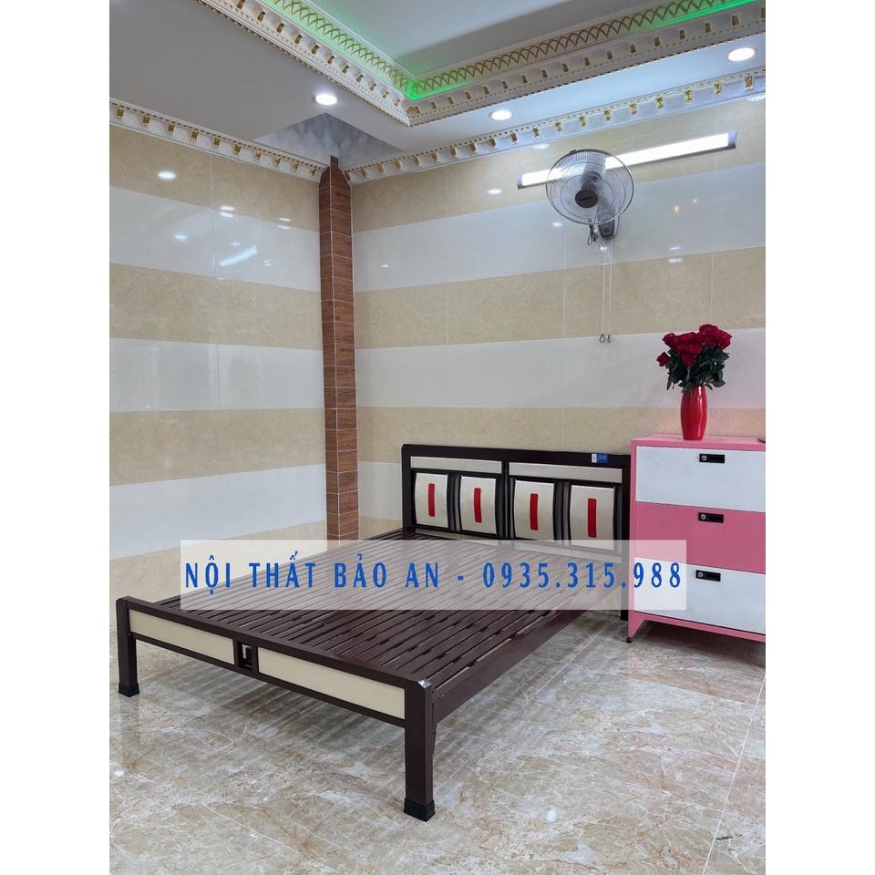 Giường Sắt Hộp Hoa Văn 1m2x2m - BẢO AN