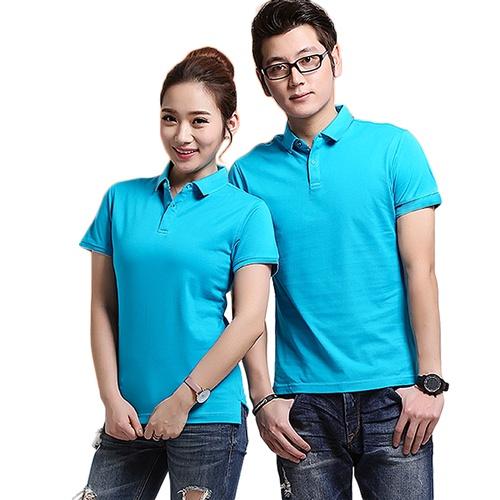 Áo Thun Có Cổ Cá Sấu Cao Cấp 4 Chiều Form Xuông Nữ - Nam Màu Xanh Biển