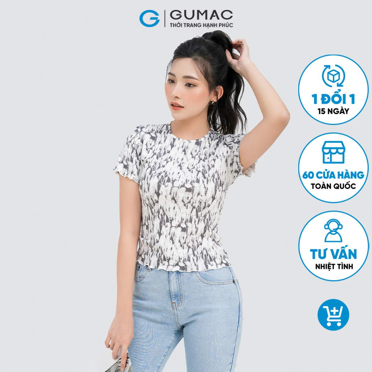 Áo thun họa tiết GUMAC ATD04029