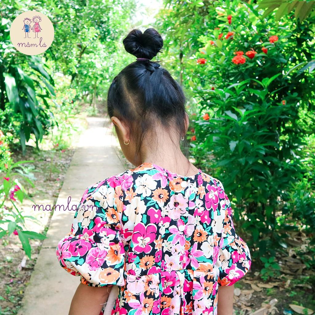 Váy đầm cách tân hoa to tím | 1Y-5Y