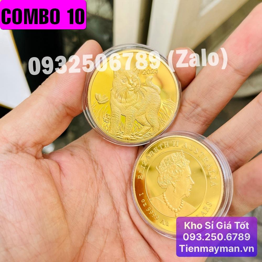 10 XU - Tiền Xu Hình Con Mèo Úc Vàng phát hành Tết 2023