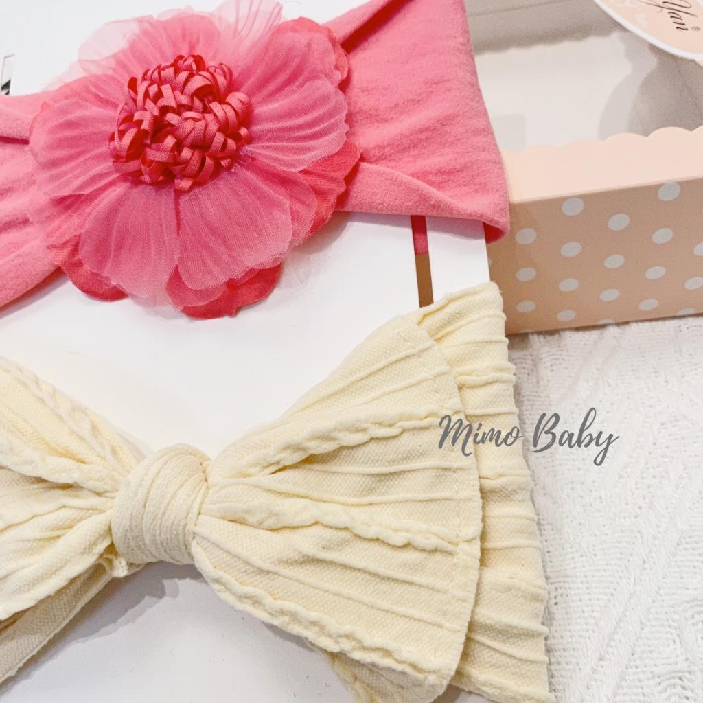 Set băng đô hoa voan+nơ gân đáng yêu cho bé gái BD40 Mimo Baby