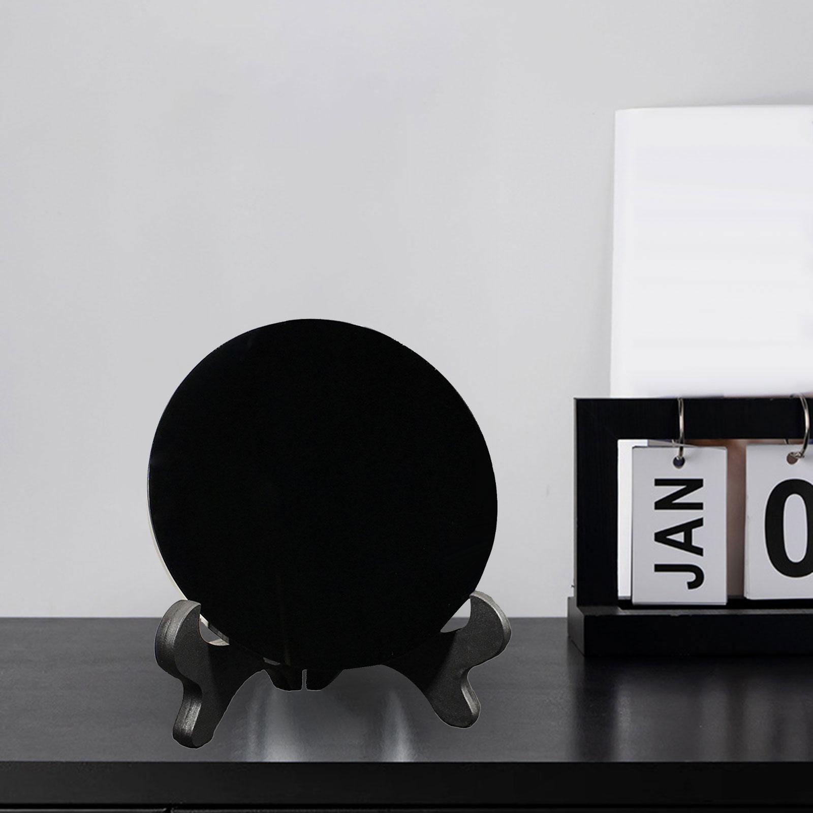 Obsidian Stone Disc Obsidian Pocket Scrying Mirror Crafts Home Desk Decor Augury Meditation Round Plate Flat Disk Circle Disc