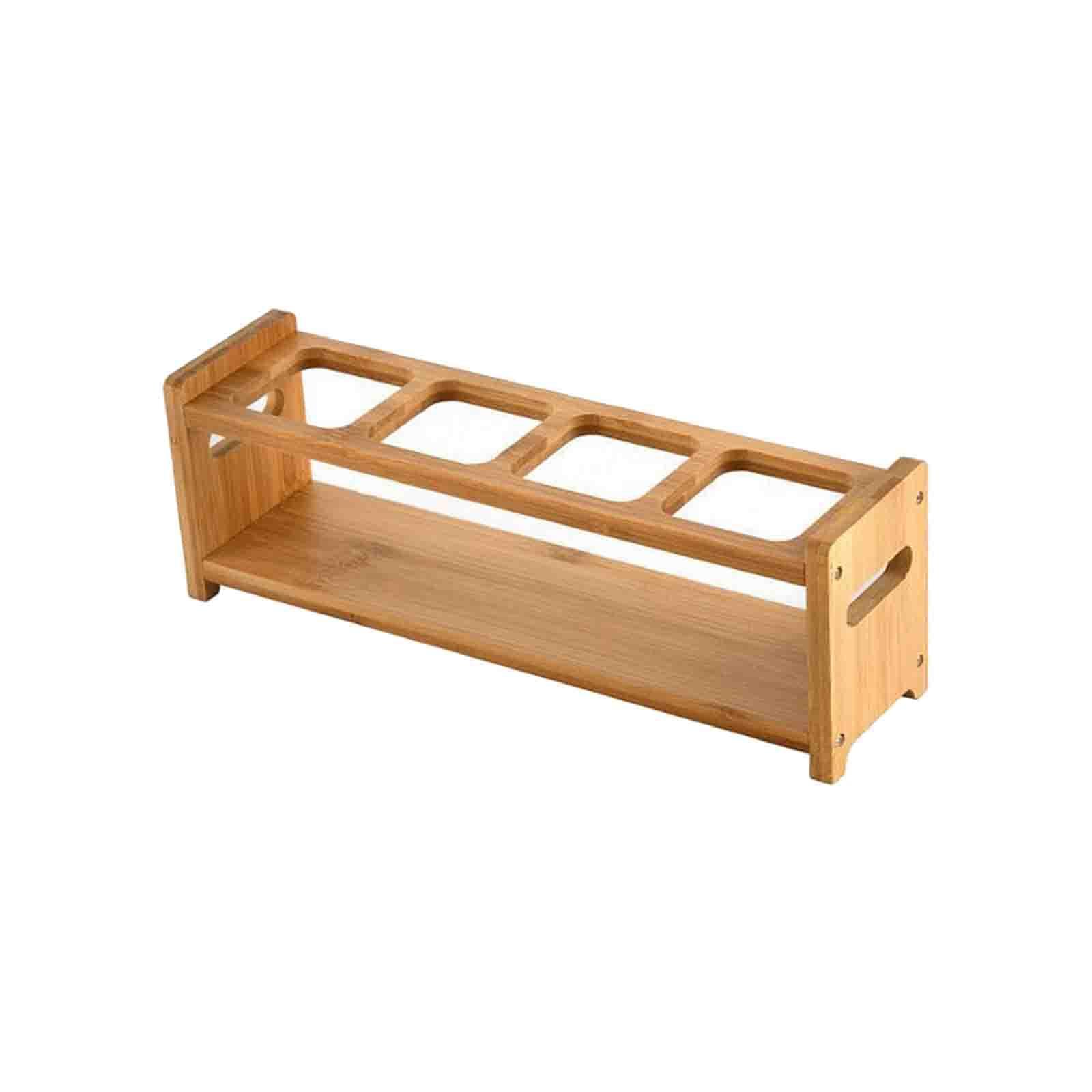 Glass Server Wood Display Rack for Restaurant Bar Cocktails Party