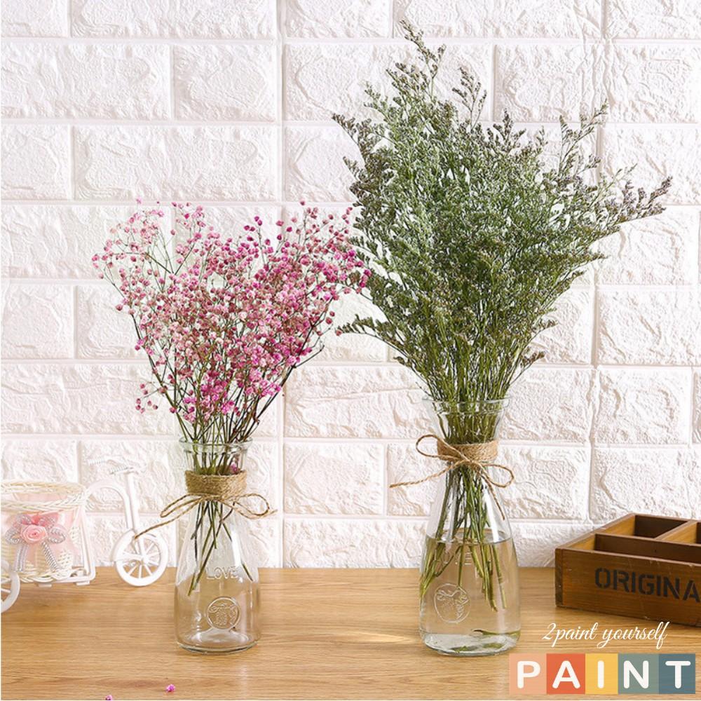 Lọ hoa thủy tinh trong - decor trang trí vintage