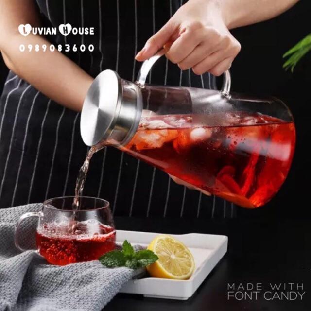 Bình nước thủy tinh chịu nhiệt 1400ml &amp; 1800ml