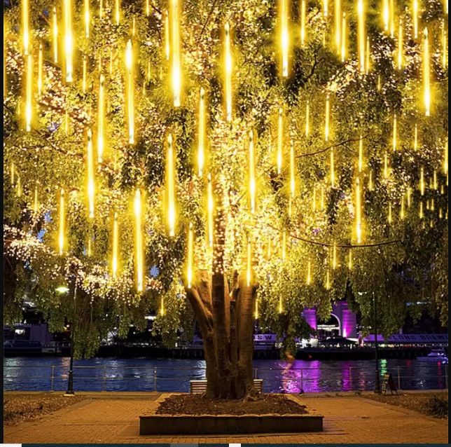 Combo 8 Ống Đèn Sao Băng Nhiều Màu 45Cm Chống Nước Dây Dài 3M