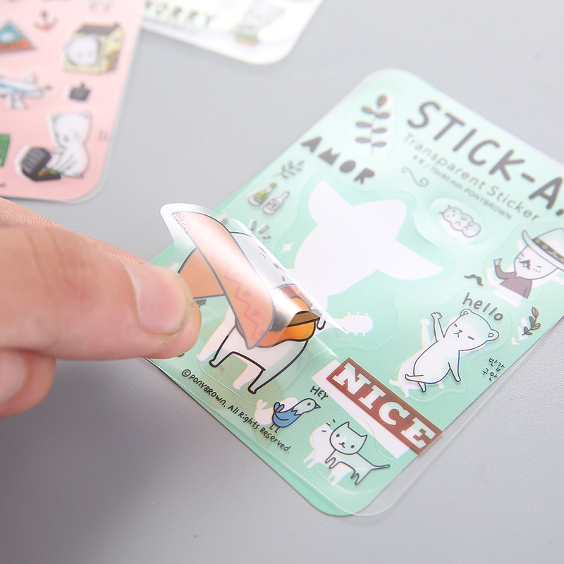 Bộ 7 tấm sticker trang trí gấu Stick-A