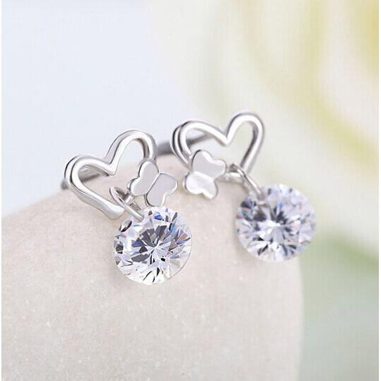 Bông tai khuyên tai nữ ulzzang trái tim mùa thu siêu xinh đẹp style hàn quốc