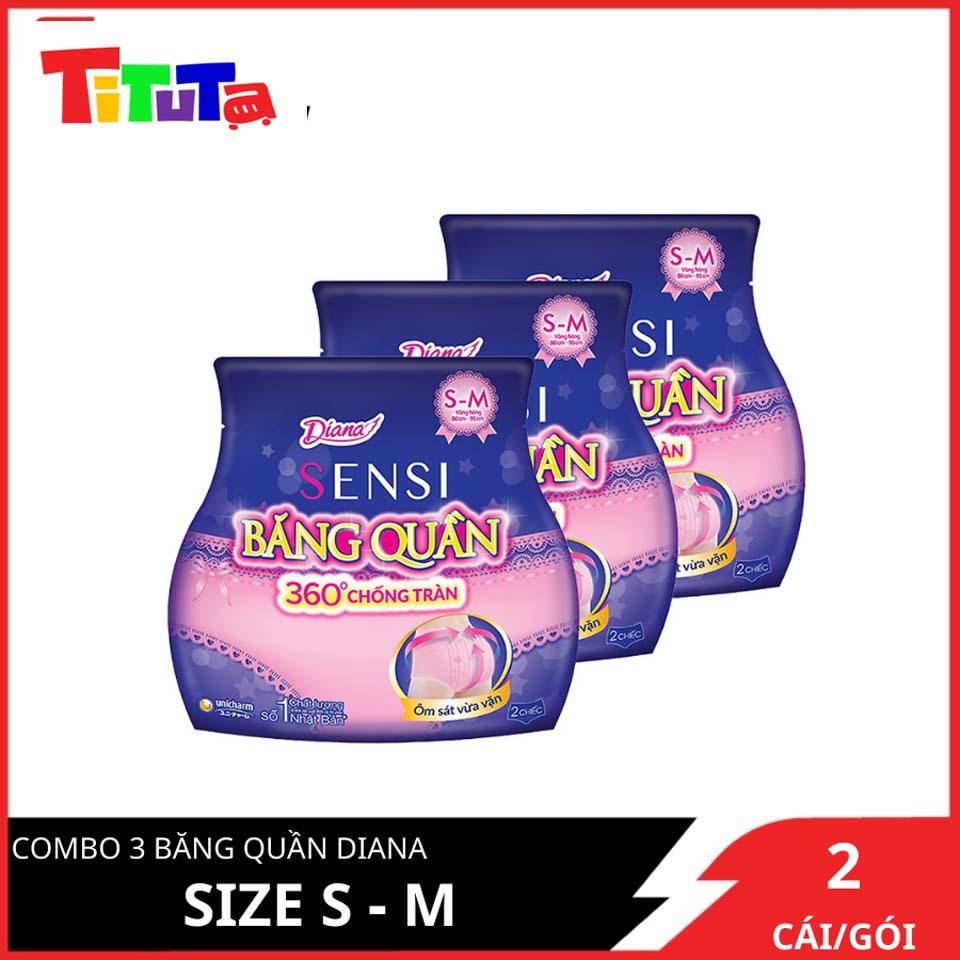 Combo 3 Băng vệ sinh Diana Sensi băng quần size S-M-1909