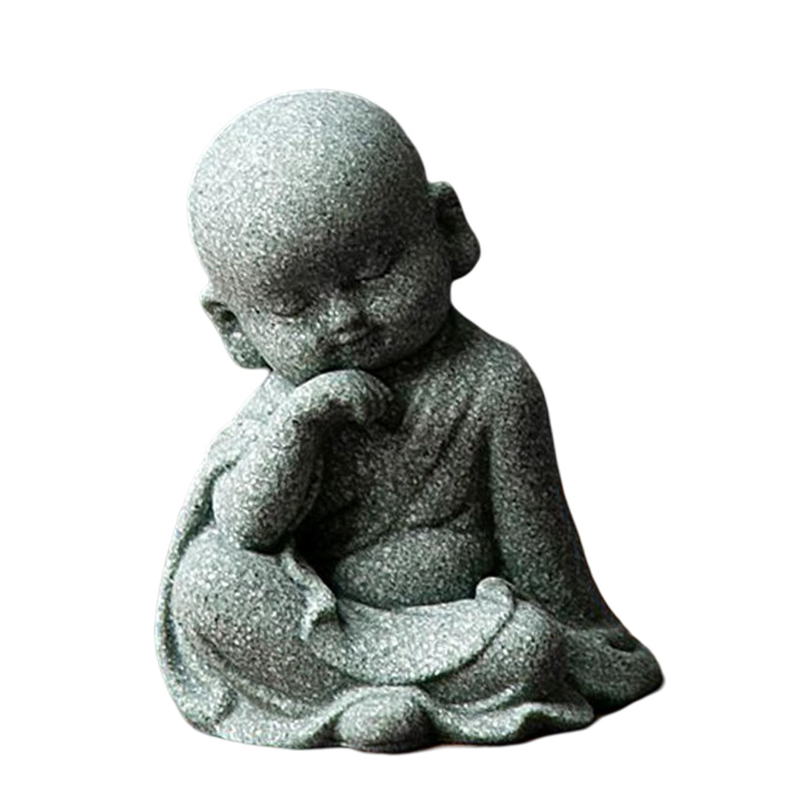 Monk Figurine Buddha Statue Ornaments Decorative Home Decor Desktop