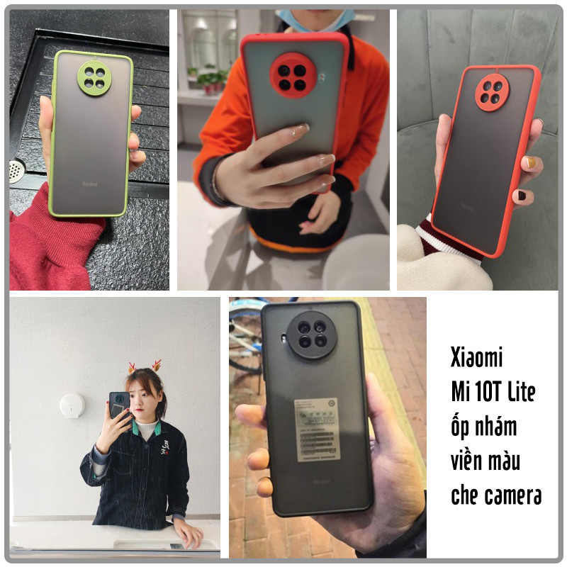 Ốp lưng cho Xiaomi Mi 10T Lite - Redmi Note 9 Pro 5G nhám viền màu che camera