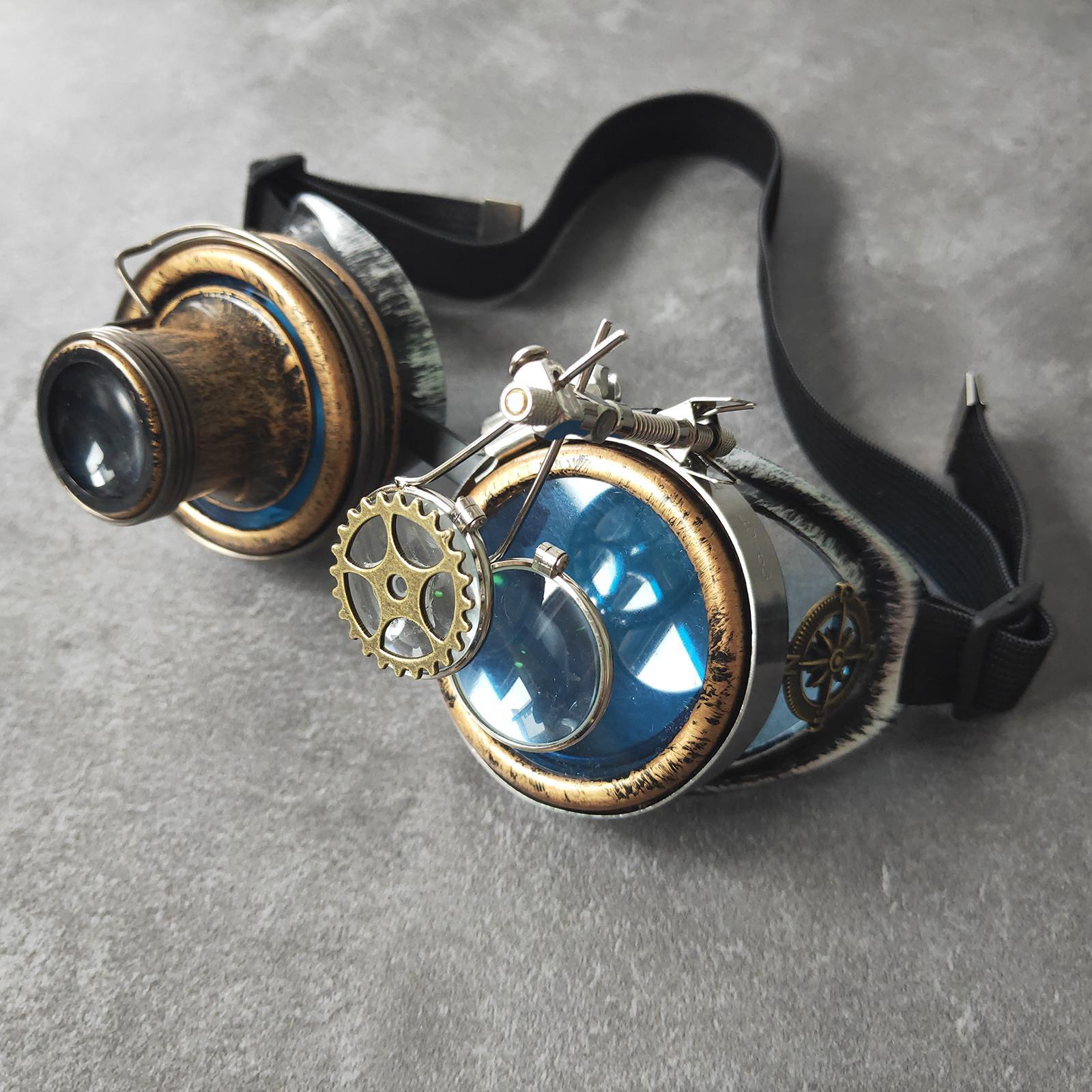 Fashion Steampunk Goggles Eyewear Men Props Punk Colored Glasses